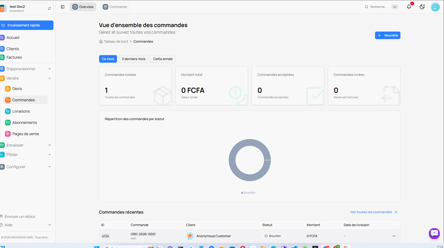 Vue d'ensemble des commandes